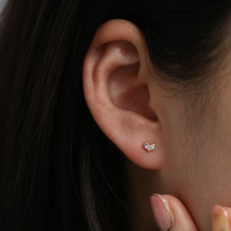 Tiny leaf stud earrings