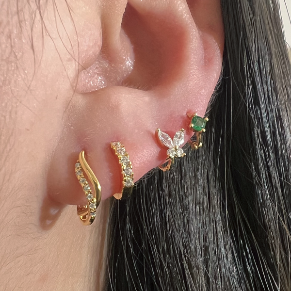 Crystal huggie earring