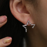 Angled star climber earrings