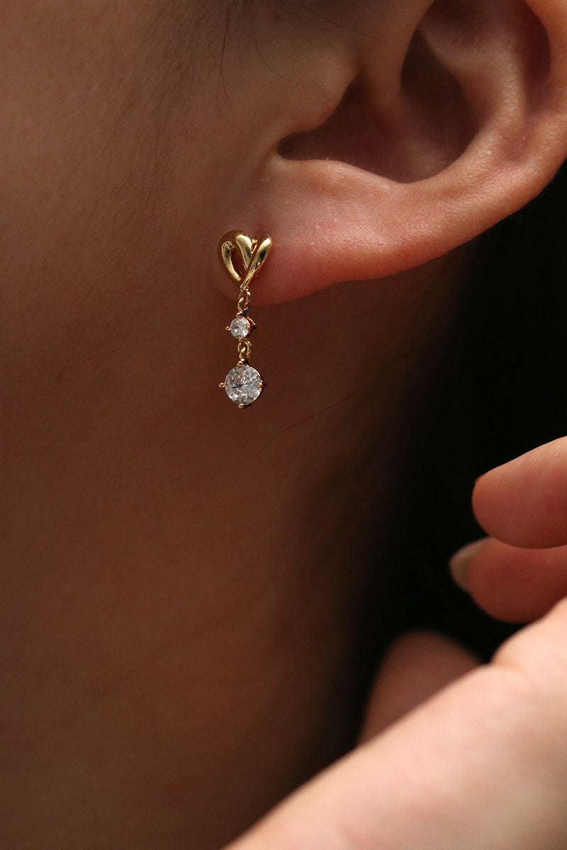 Double cubic dangle earrings