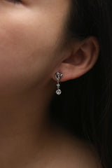 Double cubic dangle earrings