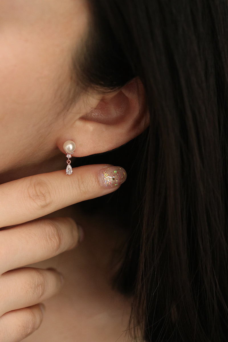 Pearl drop fairy earrings