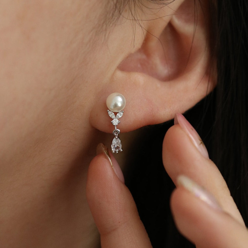 Pearl drop fairy earrings