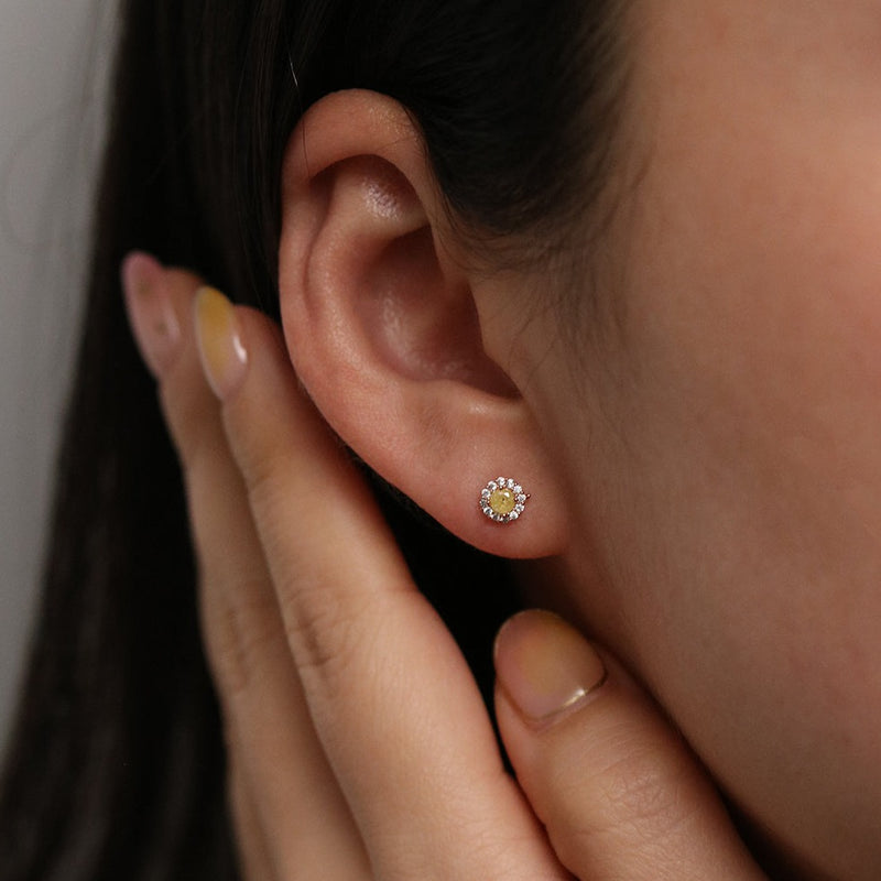 Tiny sparkle gemstone stud earrings