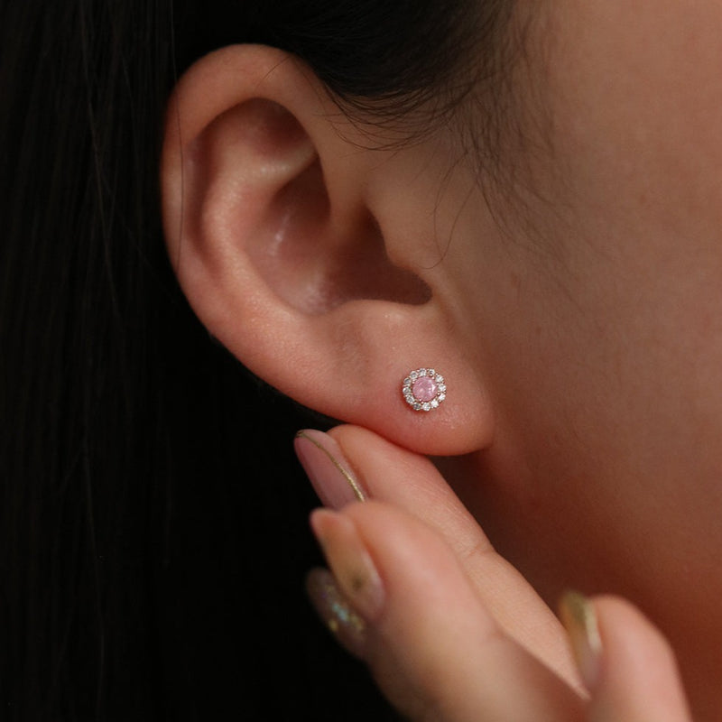 Tiny sparkle gemstone stud earrings