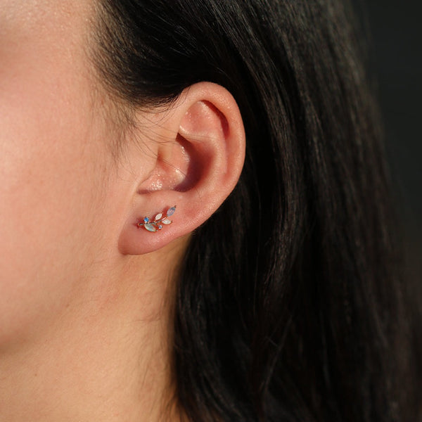 Moonstone branch earrings