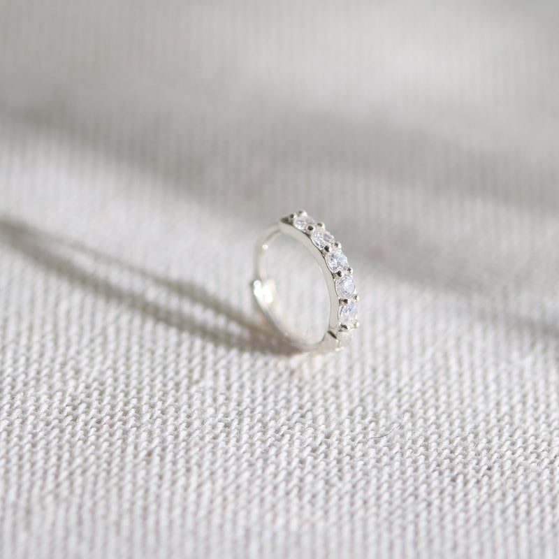 Pave huggie earrings