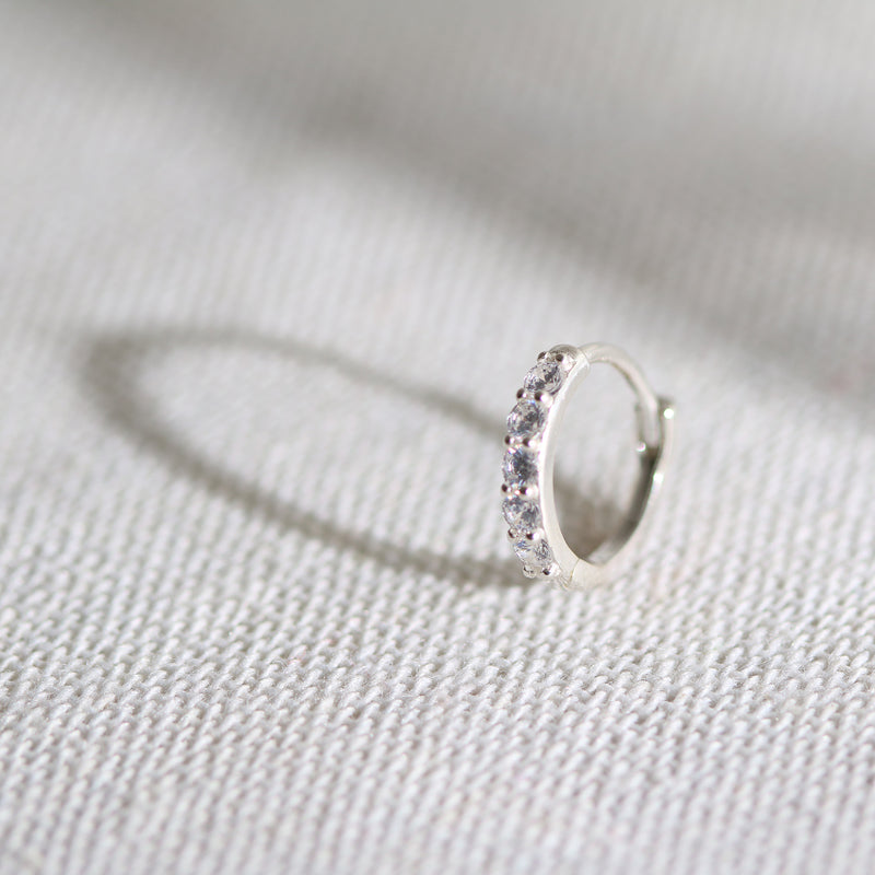 Pave huggie earrings