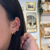 Triple cubic huggie earring (925)