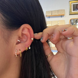 Triple cubic huggie earring (925)