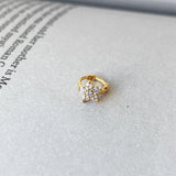 Dainty cubic flower huggie - NABILONDON