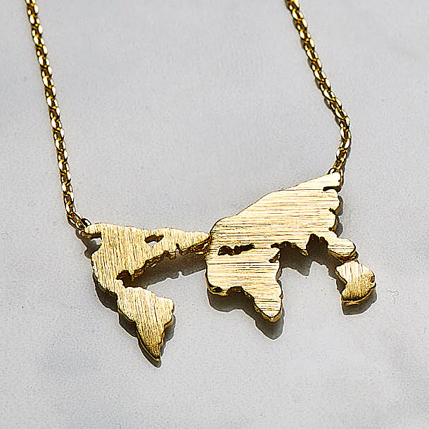 World map necklace