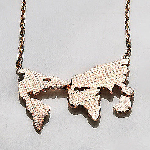 World map necklace