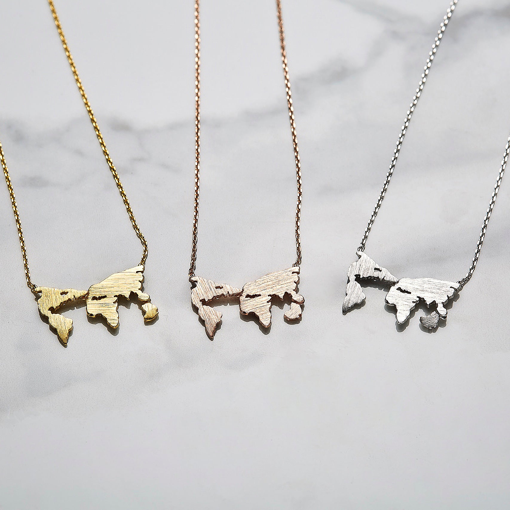 World map necklace