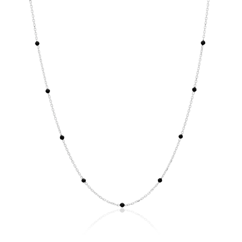 Black spinel relay necklace