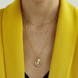 Oval palette necklace