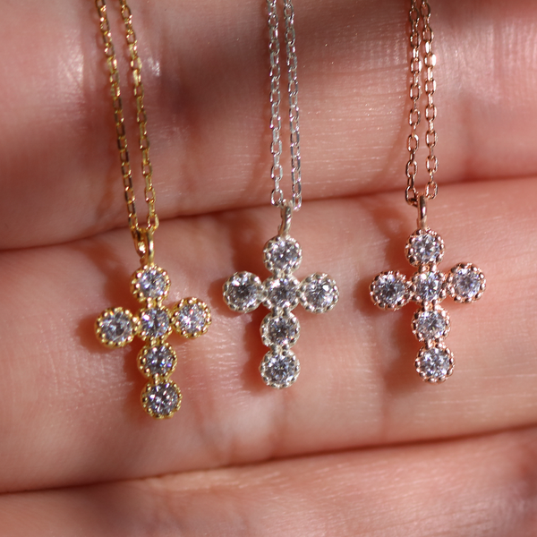 Cubic cross necklace