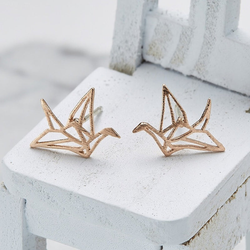 Origami crane earrings