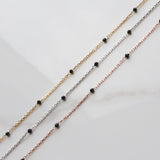 Black spinel relay necklace