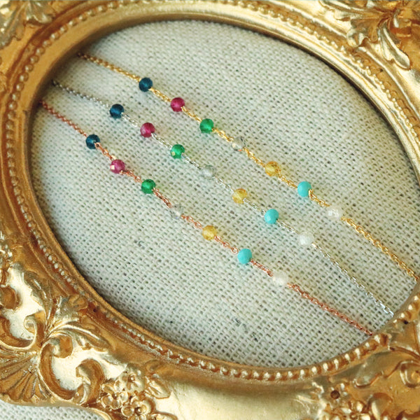 Rainbow gemstones necklace