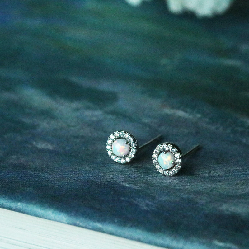 Opal cubic earrings - NABILONDON