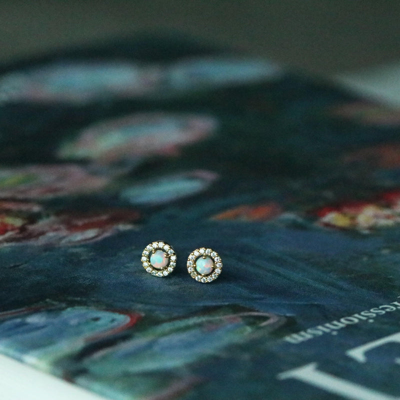 Opal cubic earrings - NABILONDON