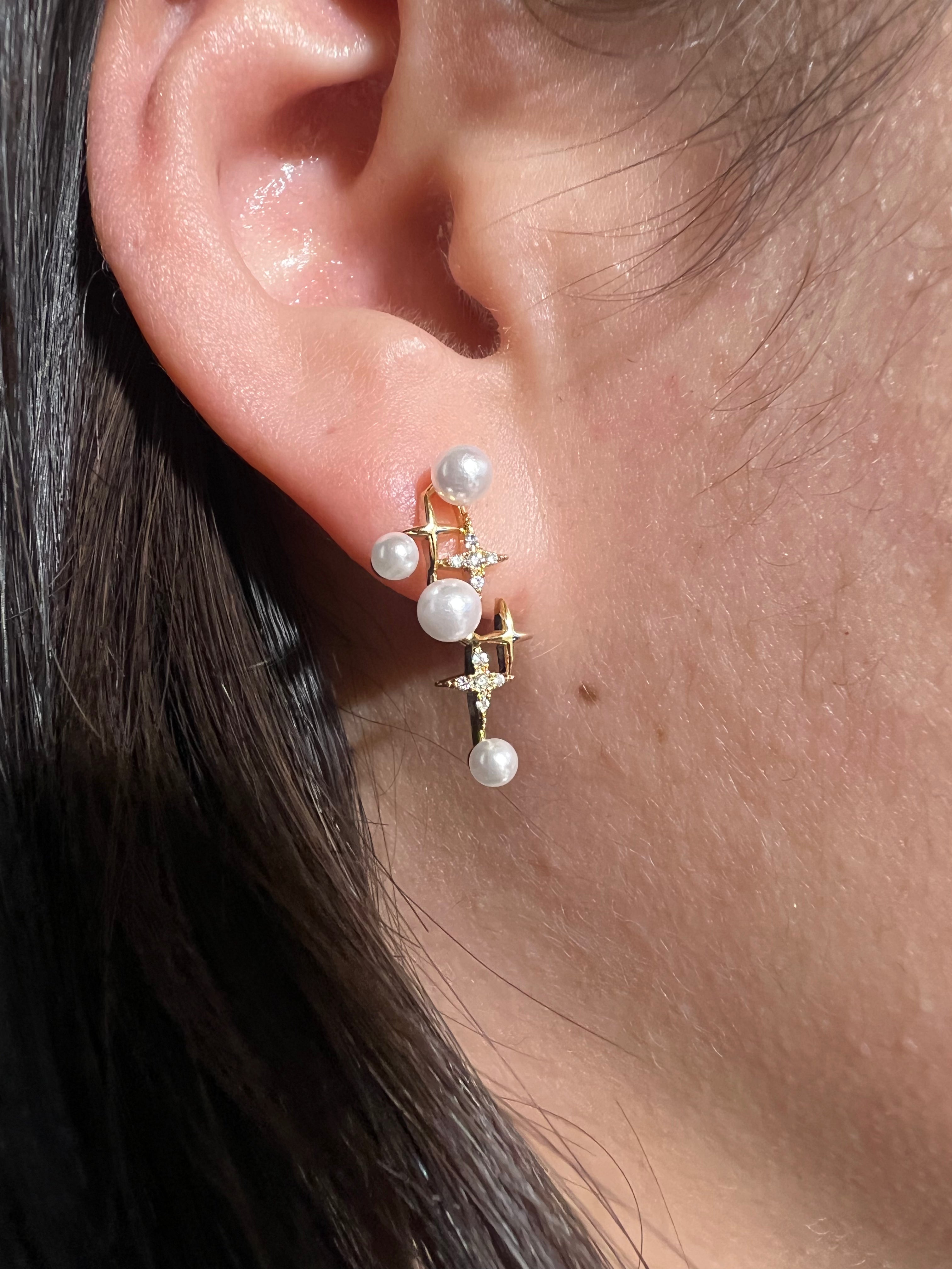 Pearl galaxy earrings