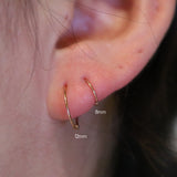 8mm / 12mm thin huggie earring